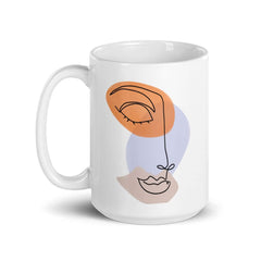 Linda Abstract Line Art Drawing of a Women Face Coffee Tea Cup Mug, Mug, $ 17.50, A Moment Of Now™