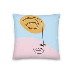 Linda Abstract Woman Face Line Art Decorative Throw Pillow Cushion, Pillow, $ 64.50, A Moment Of Now™