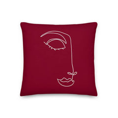Linda Woman Face Abstract Line Art Decorative Throw Pillow Cushion, Pillow, $ 64.50, A Moment Of Now™