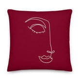 Linda Woman Face Abstract Line Art Decorative Throw Pillow Cushion, Pillow, $ 71.50, A Moment Of Now™