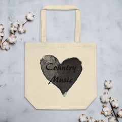 Love Country Music Black Eco Organic Cotton Tote Bag, Bags - Shopping bags, $ 32.90, A Moment Of Now™