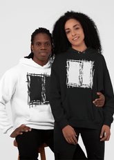 Lucina White Abstract Scribble Short-Sleeve Unisex Hoodie, Hoodie, $ 46.00, A Moment Of Now™