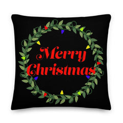 Merry Christmas Wreath Decorative Throw Pillow Cushion, Pillow, $ 71.50, A Moment Of Now™