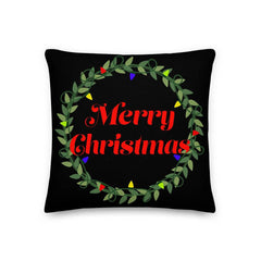 Merry Christmas Wreath Decorative Throw Pillow Cushion, Pillow, $ 64.50, A Moment Of Now™