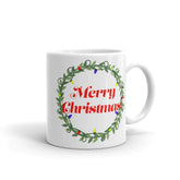 Merry Christmas Wreath Holiday Coffee Tea Cup Mug, Mug, $ 17.50, A Moment Of Now™