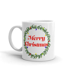 Merry Christmas Wreath Holiday Coffee Tea Cup Mug, Mug, $ 17.50, A Moment Of Now™