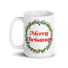 Merry Christmas Wreath Holiday Coffee Tea Cup Mug, Mug, $ 17.50, A Moment Of Now™
