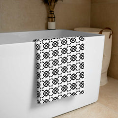Minimal Club Pattern Black on White Beach Bath Towel, Towel, $ 42.50, A Moment Of Now™