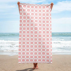 Minimal Club Pattern Pink Blush on White Beach Bath Towel, Towel, $ 42.50, A Moment Of Now™