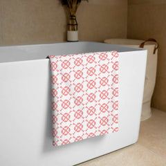 Minimal Club Pattern Pink Blush on White Beach Bath Towel, Towel, $ 42.50, A Moment Of Now™