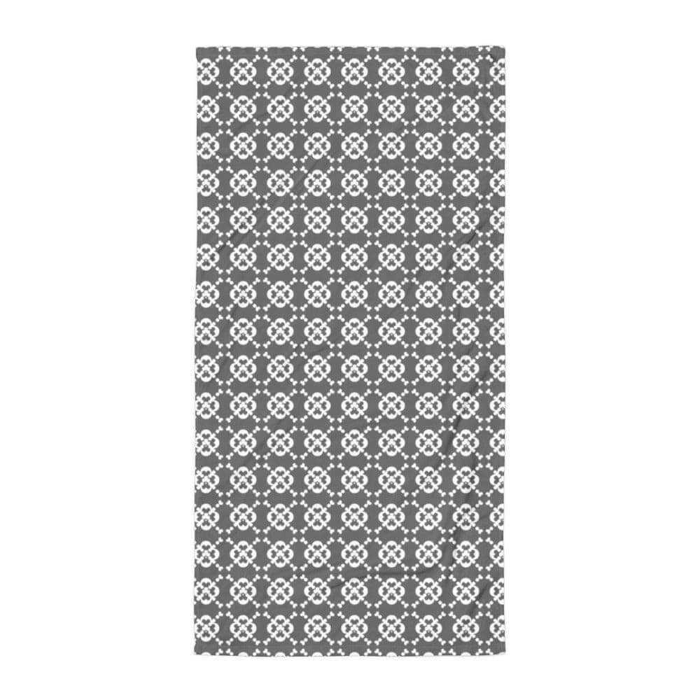 Minimal Club Pattern White on Dark Grey Beach Bath Towel, Towel, $ 42.50, A Moment Of Now™