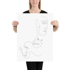 Minimal Line Art - Faces Matte Poster, Poster, $ 39.00, A Moment Of Now™