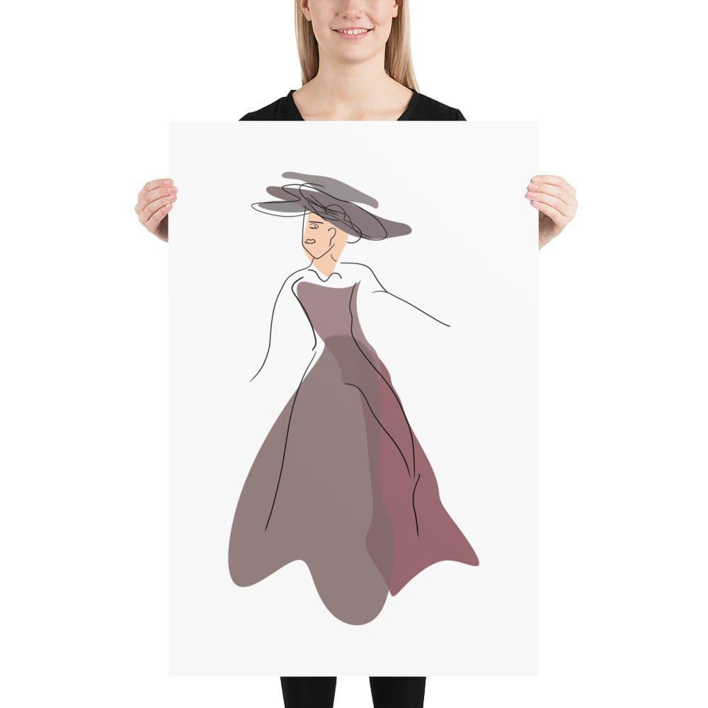 Modern Art Abstract Line Art Drawing - Lady Noona Matte Poster Print, Poster, $ 43.00, A Moment Of Now™