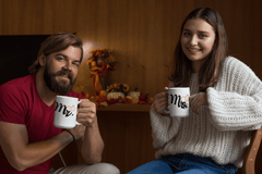 Mr. and Rings Newlywed Honeymoon Couple Coffee Tea Cup Mug, Mugs, $ 17.50, A Moment Of Now™