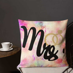 Mrs. and Rings Wife Couple Pillow Cushion, Pillows, $ 78.00, A Moment Of Now™