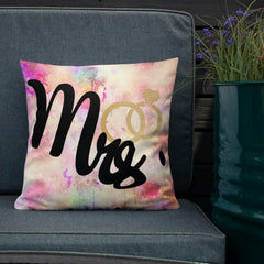 Mrs. and Rings Wife Couple Pillow Cushion, Pillows, $ 78.00, A Moment Of Now™