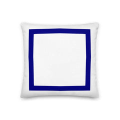 Navy Blue Border Solid White Decorative Pillow Cushion, Pillow, $ 64.50, A Moment Of Now™