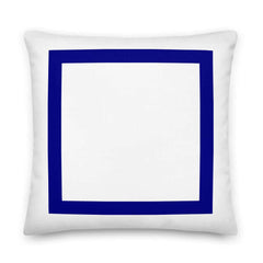 Navy Blue Border Solid White Decorative Pillow Cushion, Pillow, $ 71.50, A Moment Of Now™