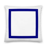 Navy Blue Border Solid White Decorative Pillow Cushion, Pillow, $ 64.50, A Moment Of Now™