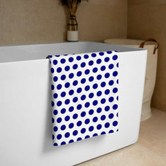 Navy Blue on White Polka Dots Beach Bath Towel, Towel, $ 42.95, A Moment Of Now™
