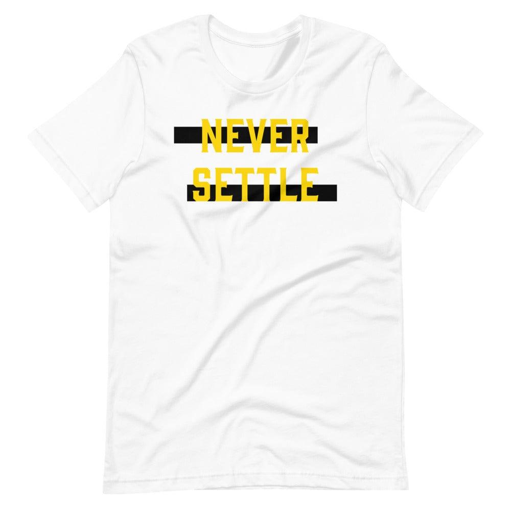 Never Settle Statement Short-Sleeve Unisex T-Shirt, Clothing T-shirts, $ 30.44, A Moment Of Now™
