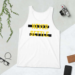 Never Settle Statement Unisex Tank Top, Tank Top, $ 32.44, A Moment Of Now™