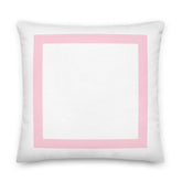 Pastel Pink Border Solid White Decorative Throw Accent Pillow Cushion, Pillow, $ 71.50, A Moment Of Now™