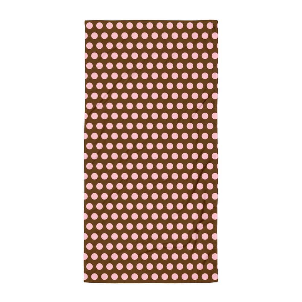 Pink on Brown Polka Dots Beach Bath Towel, Towel, $ 42.95, A Moment Of Now™