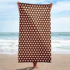 Pink on Brown Polka Dots Beach Bath Towel, Towel, $ 42.95, A Moment Of Now™