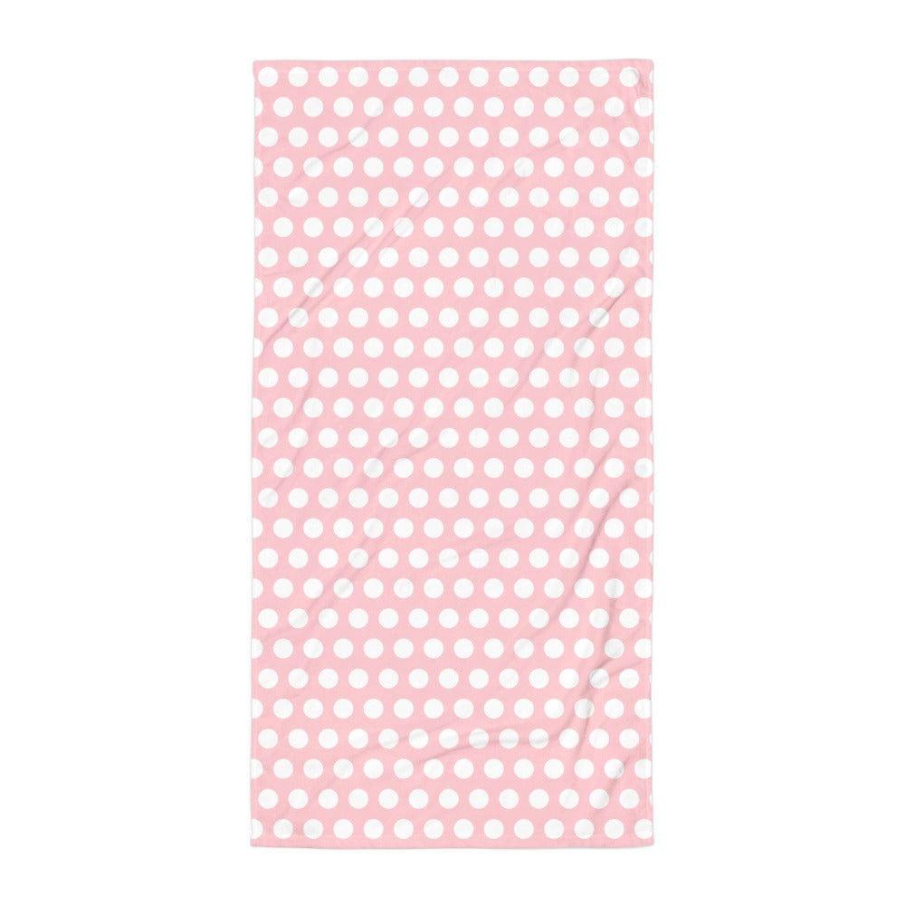 Pink on White Polka Dots Beach Bath Towel, Towel, $ 42.95, A Moment Of Now™