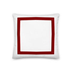 Red Border Solid White Decorative Throw Accent Pillow Cushion, Pillow, $ 64.50, A Moment Of Now™