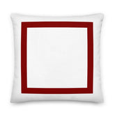 Red Border Solid White Decorative Throw Accent Pillow Cushion, Pillow, $ 71.50, A Moment Of Now™