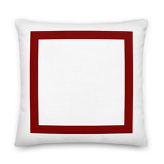 Red Border Solid White Decorative Throw Accent Pillow Cushion, Pillow, $ 71.50, A Moment Of Now™