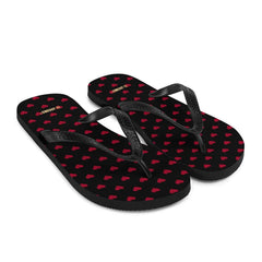 Red Heart On Black Flip-Flops, Flip Flops, $ 30.95, A Moment Of Now™