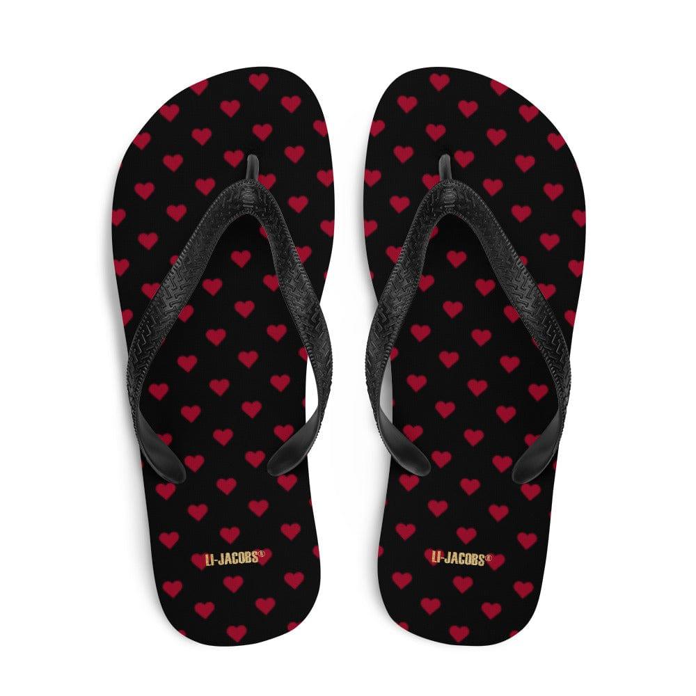 Red Heart On Black Flip-Flops, Flip Flops, $ 30.95, A Moment Of Now™