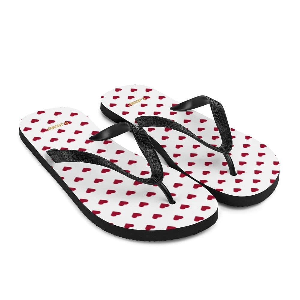 Red Heart On White Flip-Flops, Flip Flops, $ 30.95, A Moment Of Now™