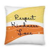 Respect. Kindness. Love. Inspirational Quote Decorative Throw Pillow Cushion, Pillow, $ 71.50, A Moment Of Now™