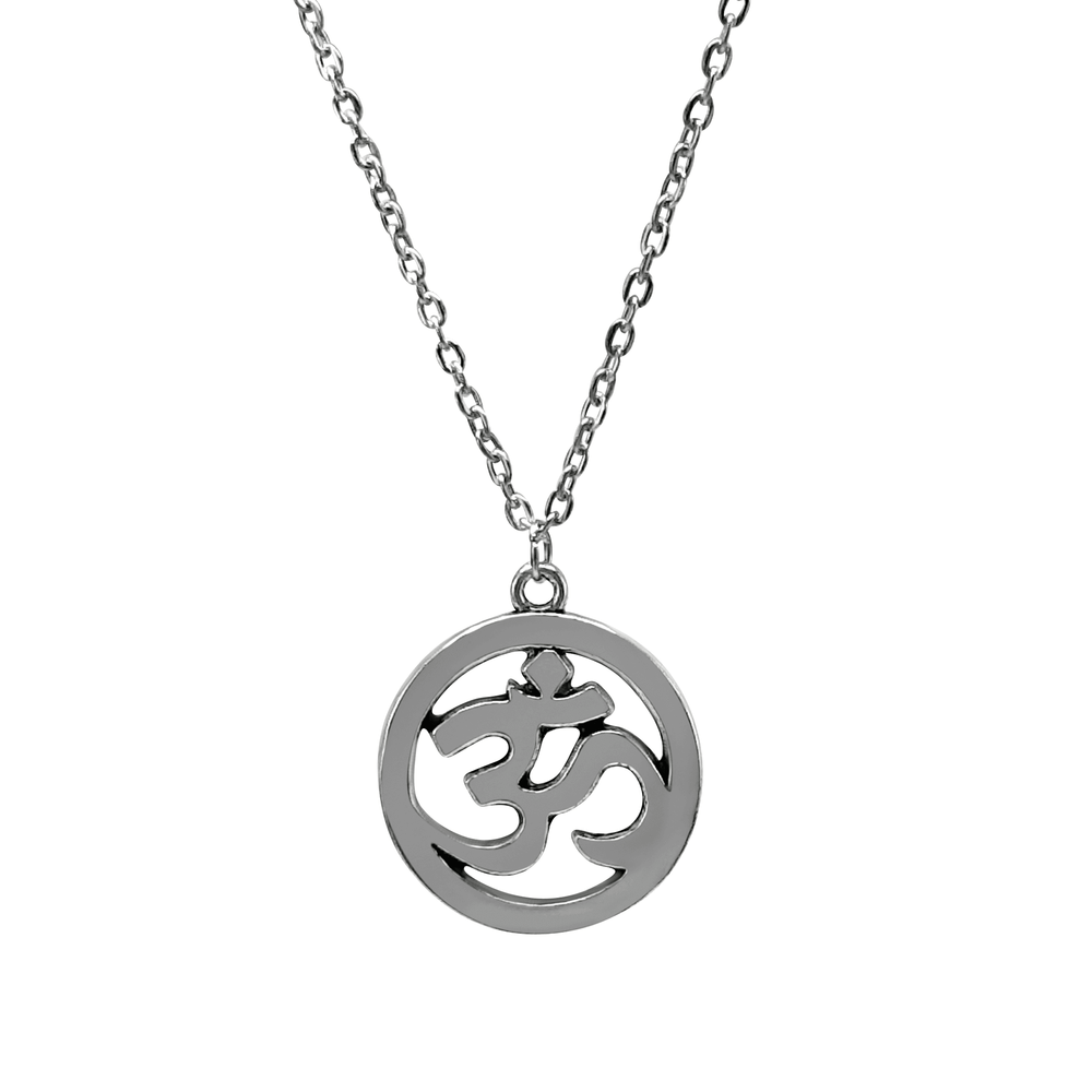 Silver Om Symbol Necklace | Yoga Meditation Jewelry, Necklaces, $ 16.99, A Moment Of Now™