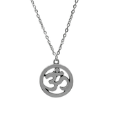 Silver OM Symbol Cut-out Zen Yoga Pendant Necklace, Necklaces, $ 16.99, A Moment Of Now™