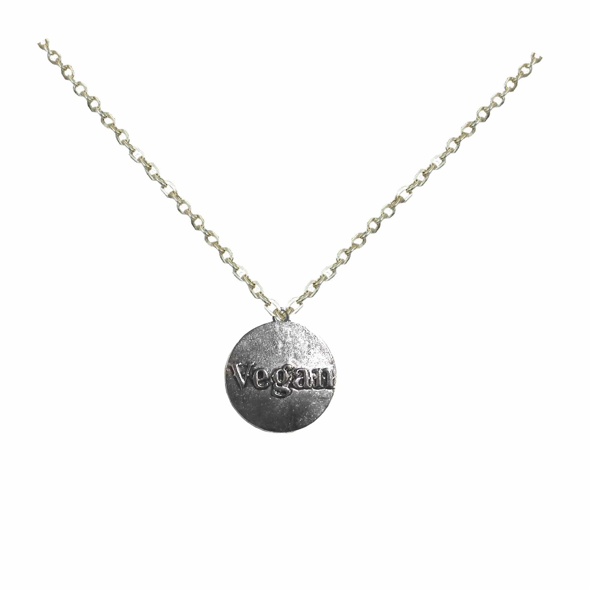 Silver Vegan Statement Pendant Necklace Men Women Fashion Jewelry, Necklace, $ 12.99, A Moment Of Now™