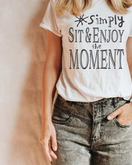 Simply Sit & Enjoy The Moment Mindfulness Living Style Tee Shirt, Tee Shirts, $ 46.00, A Moment Of Now™