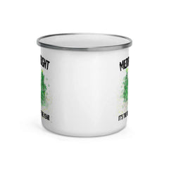 Snowy Christmas Holiday Trees Watercolor Painting Snowflake Pine Trees Enamel Mug, Mugs, $ 25.50, A Moment Of Now™
