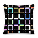 Sofie Round Edge Square Black Pattern Mid Century Modern Minimal Style Premium Pillow, Pillow, $ 71.50, A Moment Of Now™