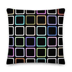 Sofie Round Edge Square Black Pattern Mid Century Modern Minimal Style Premium Pillow, Pillow, $ 71.50, A Moment Of Now™