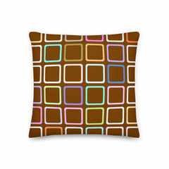 Sofie Square Brown Pattern Mid Century Modern Minimal Style Premium Decorative Throw Pillow Cushion, Pillow, $ 64.50, A Moment Of Now™