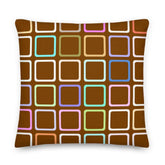Sofie Square Brown Pattern Mid Century Modern Minimal Style Premium Decorative Throw Pillow Cushion, Pillow, $ 71.50, A Moment Of Now™