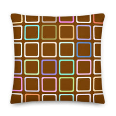 Sofie Square Brown Pattern Mid Century Modern Minimal Style Premium Decorative Throw Pillow Cushion, Pillow, $ 71.50, A Moment Of Now™