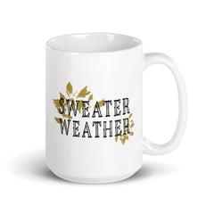 Sweater Weather Autumnal Fall Season White Glossy Coffee Tea Cup Mug, Mug, $ 24.50, A Moment Of Now™