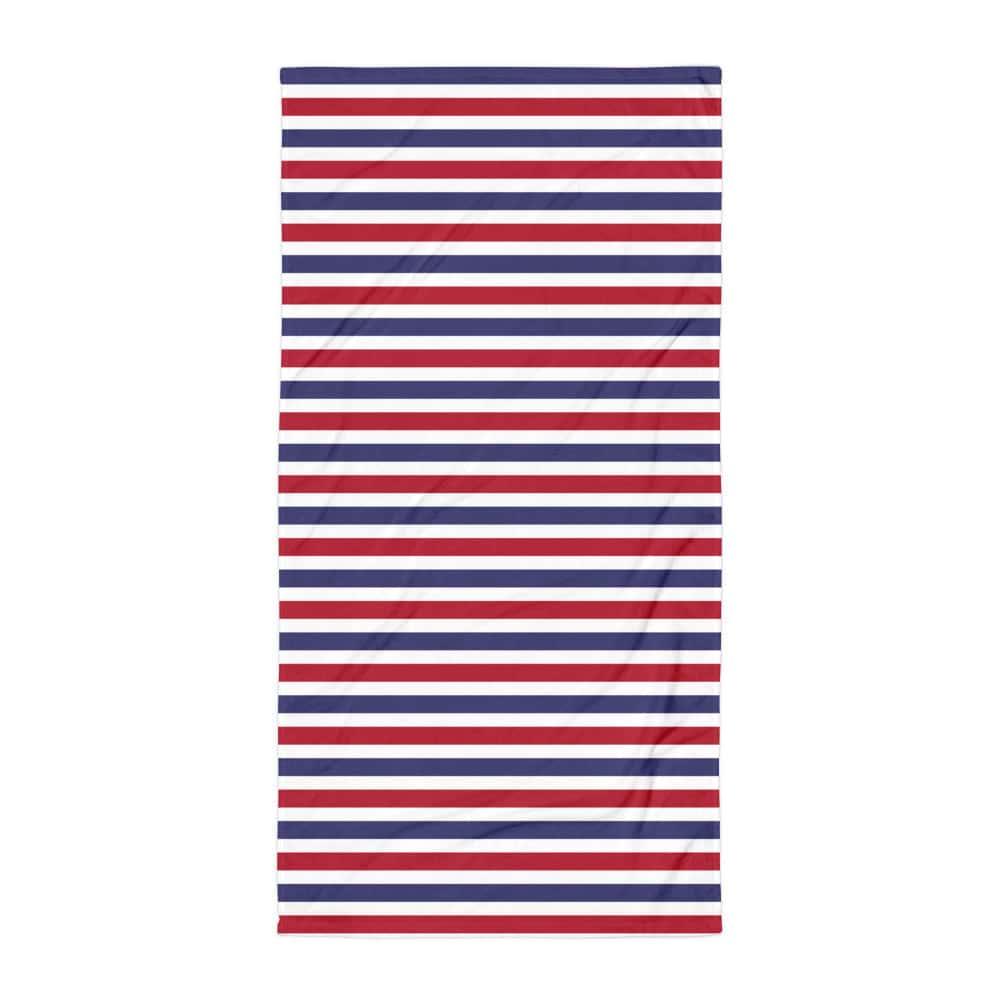 The Perfect Striped Series - Old Days Beach Bath Towel - White Blue Red Strip, Towel, $ 42.95, A Moment Of Now™