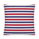 The Perfect Striped Series - Old Days Premium Decorative Throw Pillow Cushion - White Blue Red Wide Strip, Pillow, $ 71.50, A Moment Of Now™